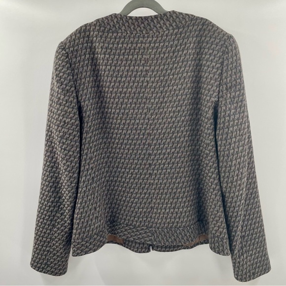 Santorelli 100% Wool Made in Italy Lined Long Sleeve Two Zipper Blazer Jacket - Picture 6 of 11